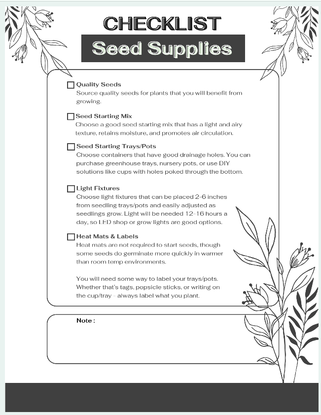 The Seed Starting Journey - A Crafty Homestead Guide to Strong Seedlings (Digital Only)