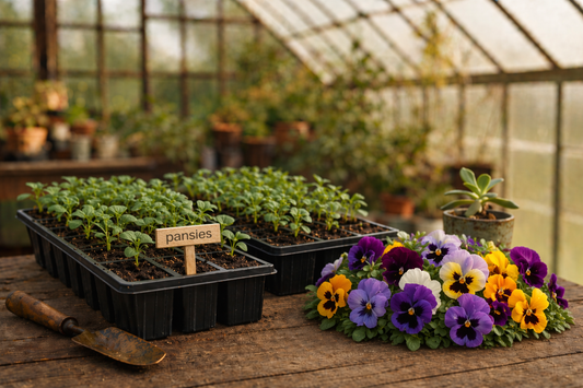 Live Transplant Local Pickup Only - 10" Hanging Baskets - Multi-colored Pansies