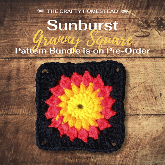 Pre-Order - Sunburst Granny Square Market Tote Pattern (Digital File)