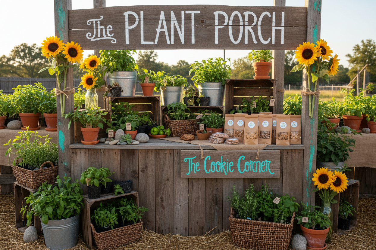 The Plant Porch farmers market stand